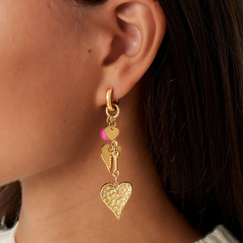 Hart met patroon oorbellen