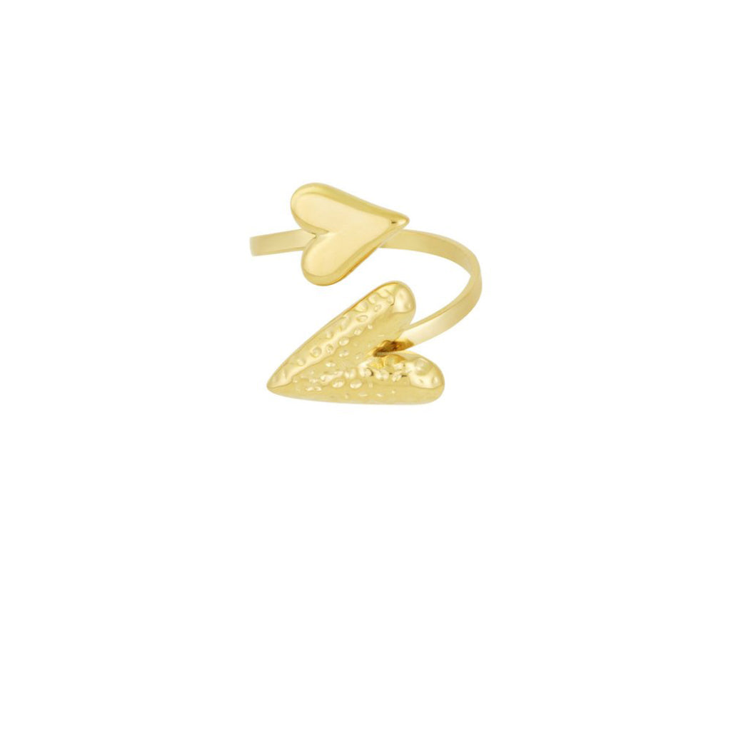 Small double love ring goud