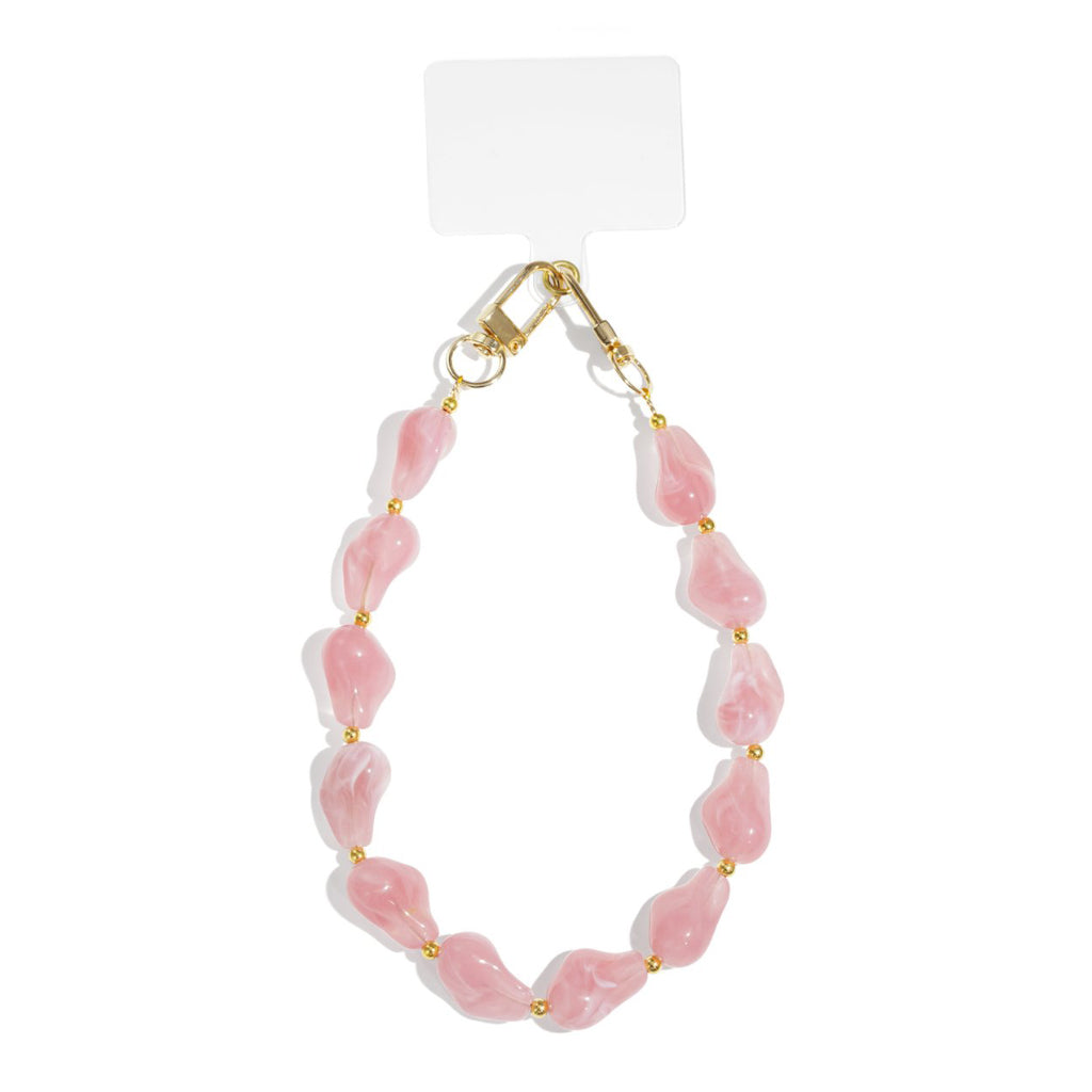 Kralen telefoonkoord roze