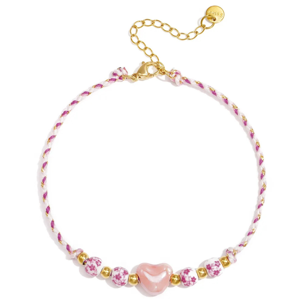 Beach heart enkelbandje