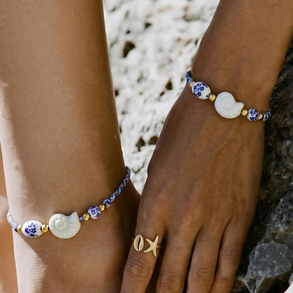 Beach vibes armband blauw