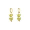 Double hart oorbellen