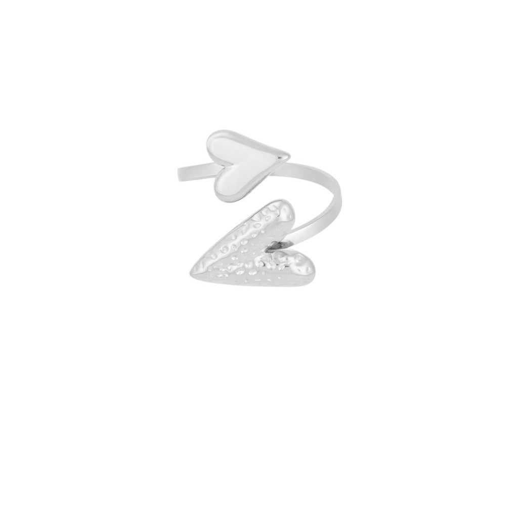 Small double love ring zilver