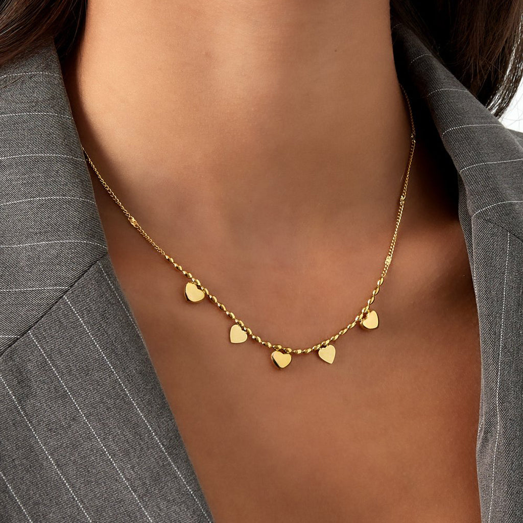 Hartjes bedel ketting goud