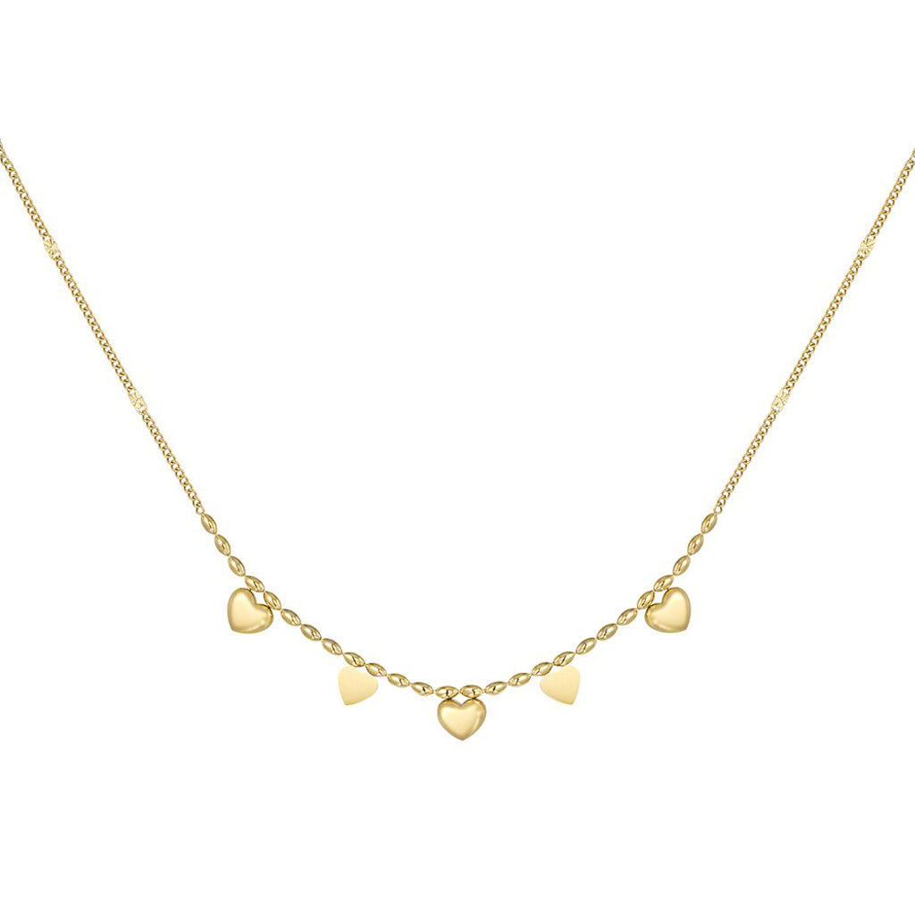 Hartjes bedel ketting goud