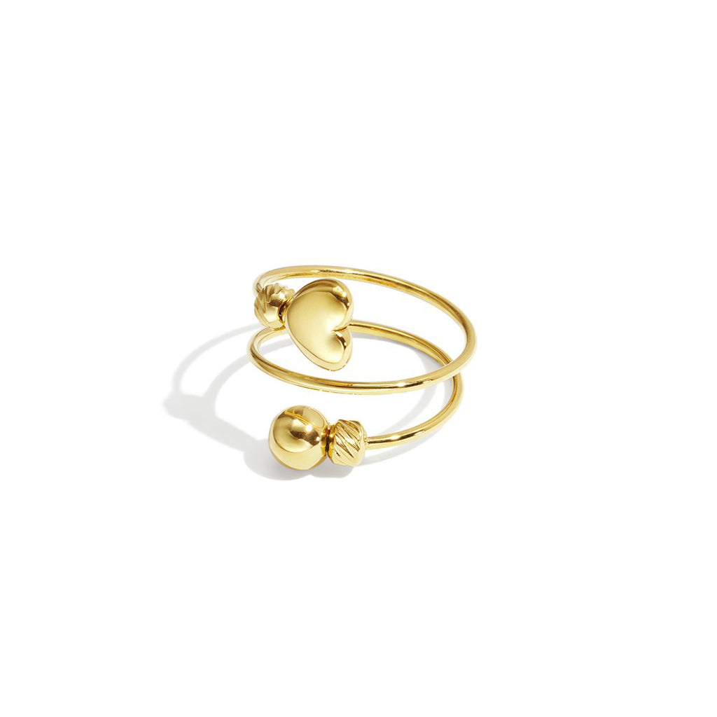 Twist love ring goud