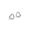 Hart met diamanten studs zilver