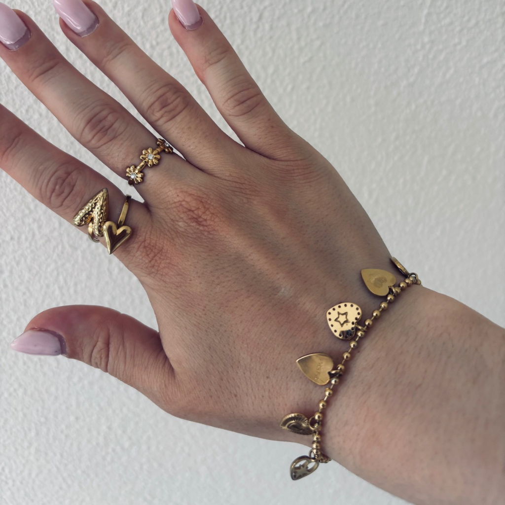 Bedel hartjes armband