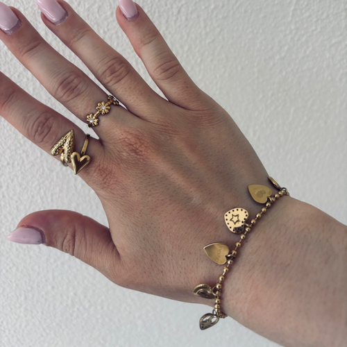 Bedel hartjes armband