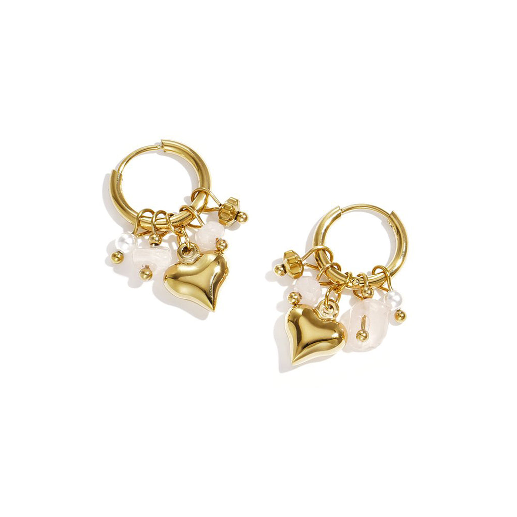 Love oorbellen goud
