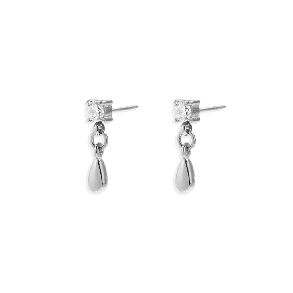 Luxe druppel studs zilver