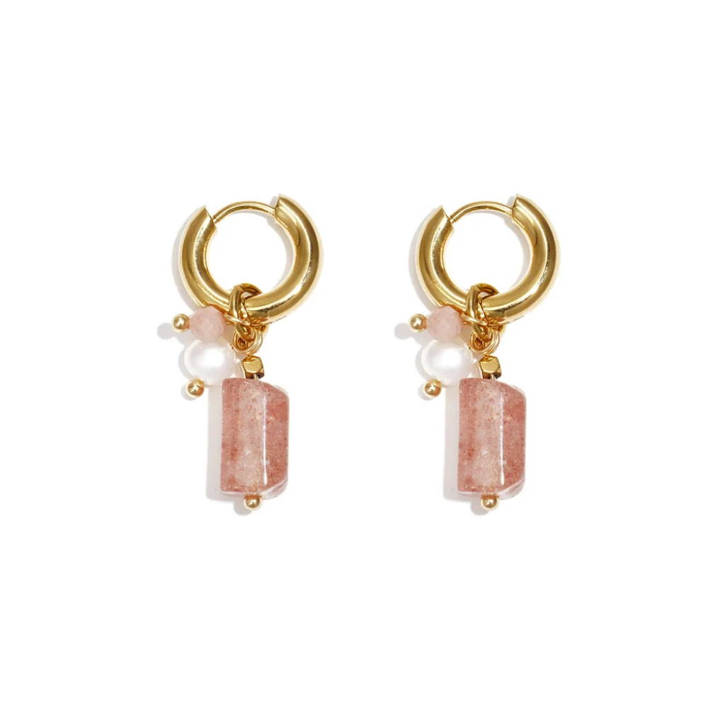 Rosy pearl oorbellen