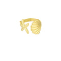 Sea shell ring goud